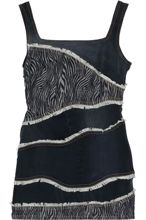Ahluwalia Vestido de mezclilla corto con paneles
