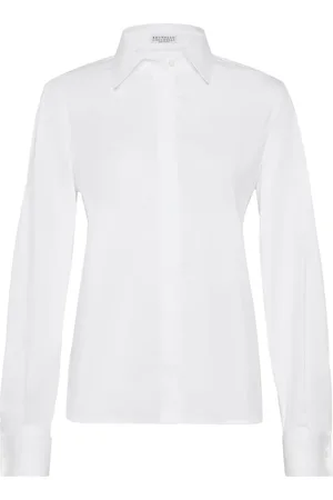 Brunello Cucinelli Camisa con detalle de cadena Monili