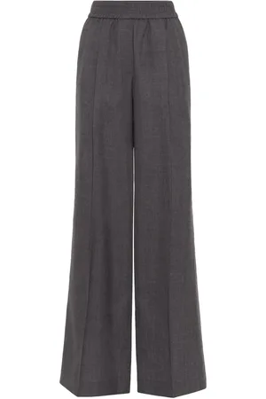 Brunello Cucinelli Pantalones anchos con cintura elástica