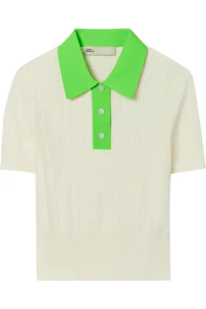 Tory Burch Suéter estilo playera tipo polo de tejido calado