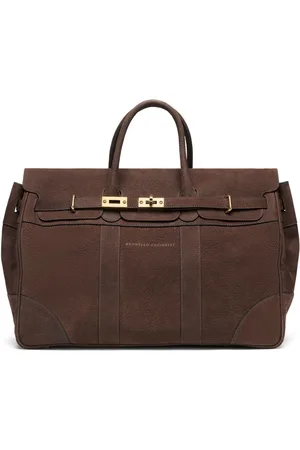 Brunello Cucinelli Bolsa de mano con logo estampado