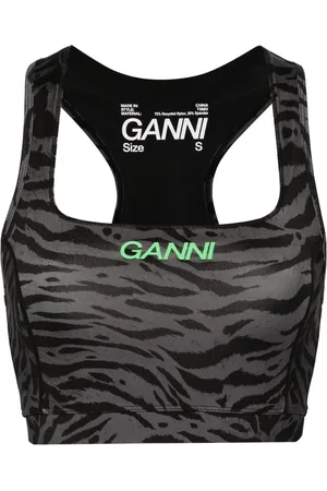 Ganni Top corto con estampado de cebra
