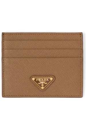 Prada Tarjetero Saffiano con placa del logo