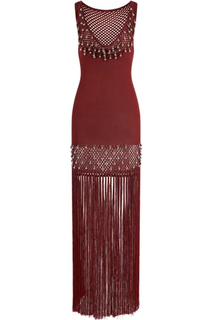 Paco rabanne Vestido largo con flecos
