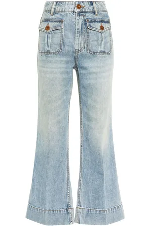 ZIMMERMANN Jeans capri con diseño acampanado