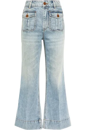ZIMMERMANN Jeans capri con diseño acampanado