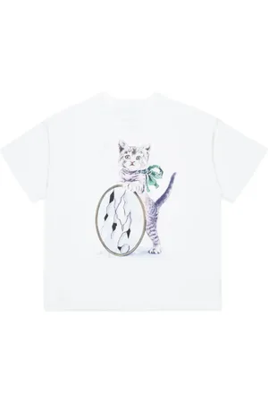 Maison Margiela Playera con gato estampado