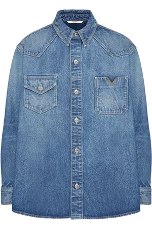 VALENTINO GARAVANI Camisa de mezclilla con placa en V