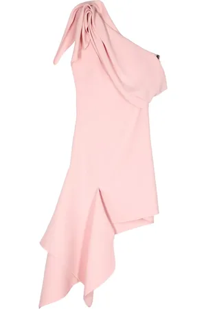 MATICEVSKI Vestido corto drapeado con hombro descubierto