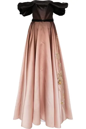 Saiid Kobeisy Vestido con hombros descubiertos y efecto degradado