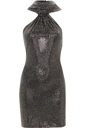 GIUSEPPE DI MORABITO Vestido corto con capucha y detalles de strass
