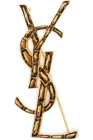 Saint Laurent Broche YSL con placa del logo
