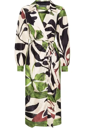 Alberta Ferretti Vestido midi con estampado botánico