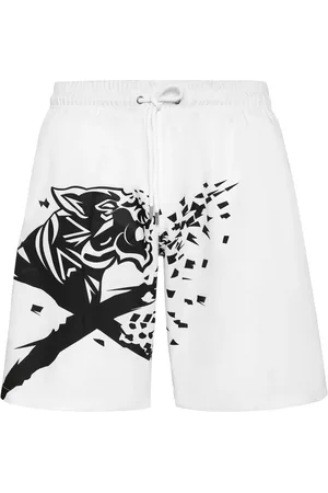 Philipp Plein Shorts de playa con estampado de tigre