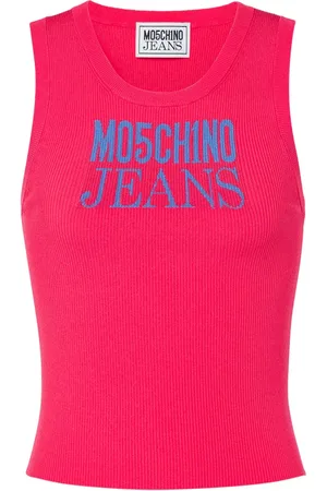 Moschino Camiseta canalé con logo estampado