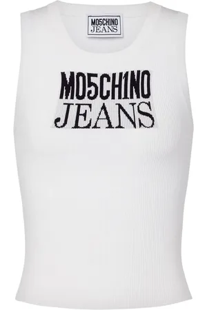 Moschino Camiseta canalé con logo estampado