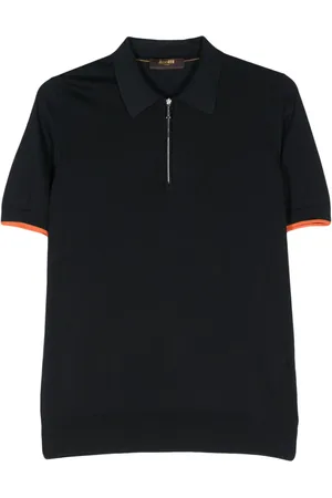 MOORER Playera tipo polo de tejido fino Damon