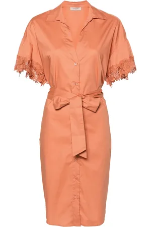 Twin-Set Vestido camisero con cinturón