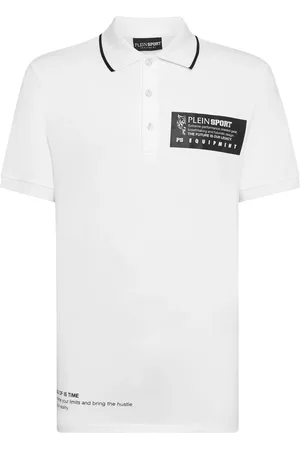 Philipp Plein Playera tipo polo de piqué con logo estampado