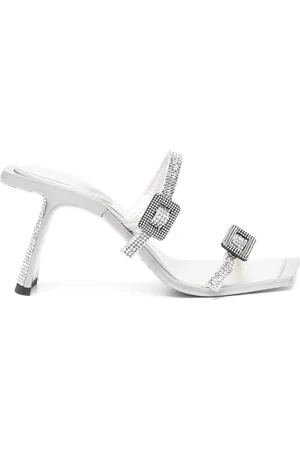 BENEDETTA BRUZZICHES Mules con detalles de strass y tacón de 90mm