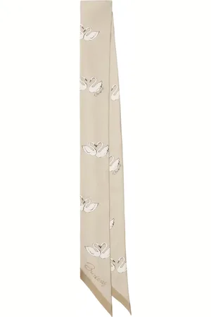 Burberry Mascada de seda con estampado de cisne