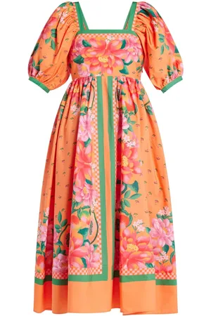 Farm Rio Vestido midi con estampado Fruit Garden