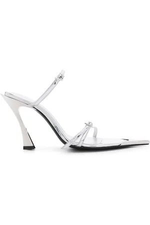 MUGLER Mules metalizados con tacón de 100mm