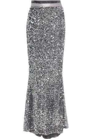 Styland Falda larga bordada con lentejuelas