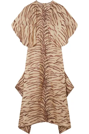 Stella McCartney Vestido midi con estampado de tigre