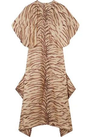 Stella McCartney Vestido midi con estampado de tigre