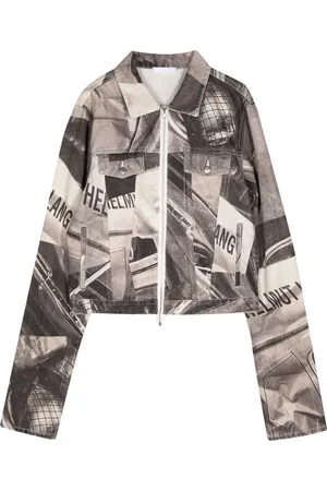 Helmut Lang Chamarra de camisa de mezclilla con auto estampado