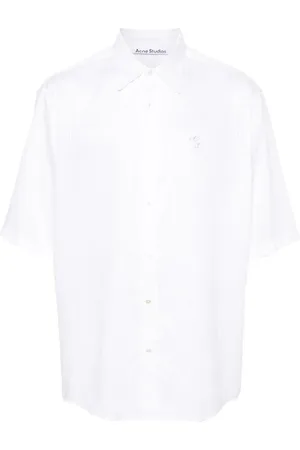 Acne Studios Camisa con rayas estampadas y logo bordado