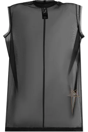 Rick Owens Top de malla con logo bordado