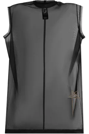 Rick Owens Top de malla con logo bordado