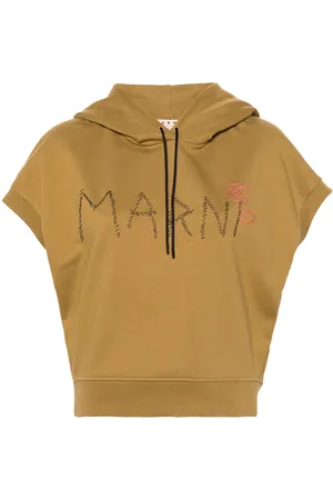 Marni Hoodie sin mangas con logo bordado