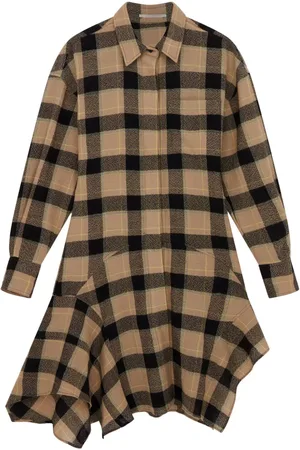 Stella McCartney Vestido camisero con motivo de cuadros