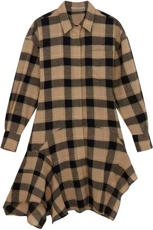 Stella McCartney Vestido camisero con motivo de cuadros