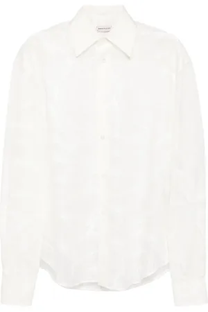 Alexander McQueen Camisa semitraslúcida con motivo abstracto