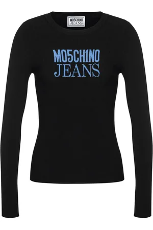 Moschino Top tejido de canalé con logo estampado