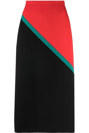 Gucci Falda acampanada con rayas diagonales