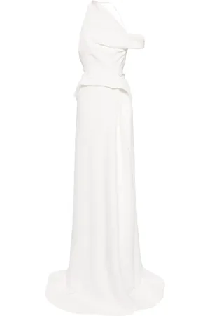 MATICEVSKI Vestido drapeado con hombro descubierto