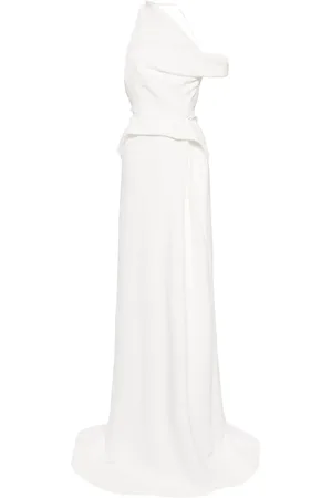 MATICEVSKI Vestido drapeado con hombro descubierto
