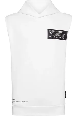 Philipp Plein Hoodie sin mangas con logo estampado