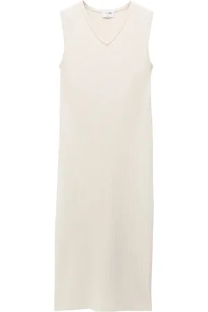 Filippa K Vestido midi tejido de canalé sin mangas