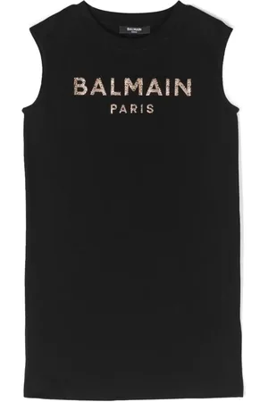 Balmain Vestido sin mangas con detalles de strass