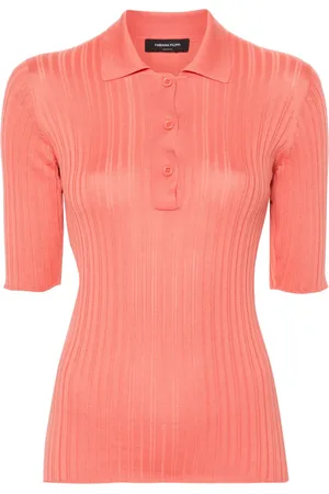 Fabiana Filippi Playera tipo polo tejida de canalé