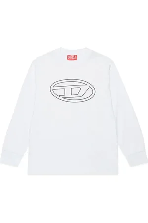 Diesel Playera Oval D con logo estampado