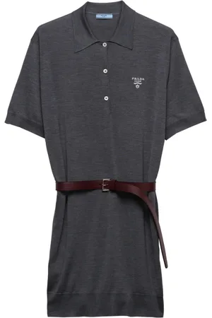 Prada Vestido corto de seda estilo playera tipo polo