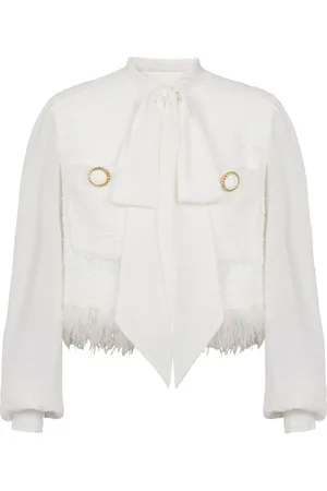 Balmain Chamarra de tweed con paneles