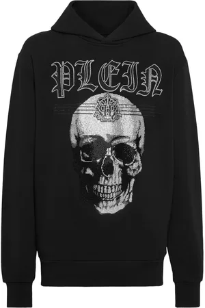 Philipp Plein Hoodie con detalles de strass y estampado Skull